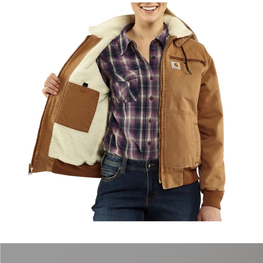 Women’s Carhartt Wildwood Weathered Duck Jacket - Sherpa Lining- Large